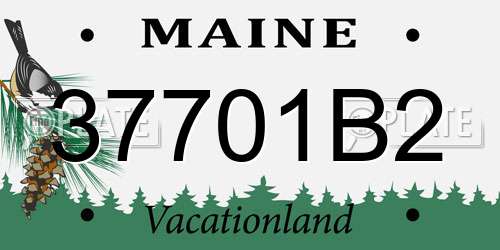 37701B2 Maine License Plate