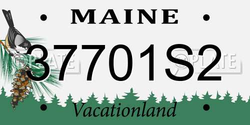 37701S2 Maine License Plate