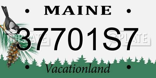 37701S7 Maine License Plate