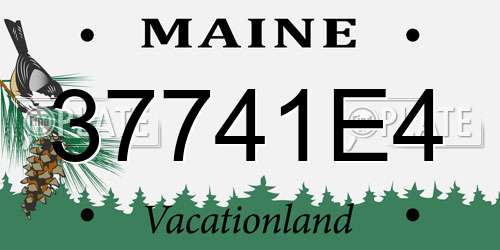 37741E4 Maine License Plate