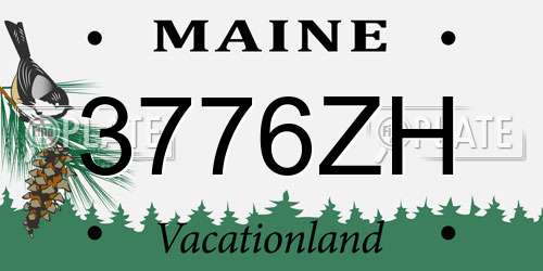 3776ZH Maine License Plate