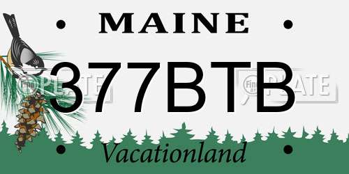 377BTB Maine License Plate