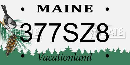 377SZ8 Maine License Plate