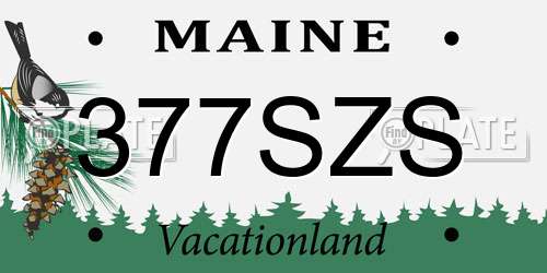 377SZS Maine License Plate