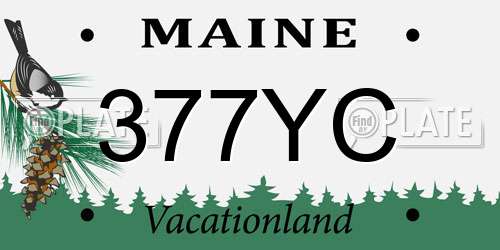 377YC Maine License Plate