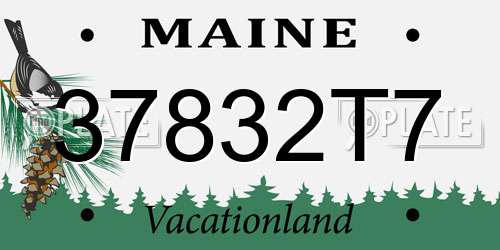 37832T7 Maine License Plate