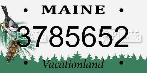 3785652 Maine License Plate