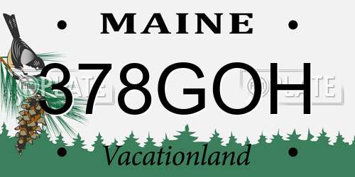 378GOH Maine License Plate