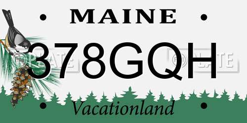378GQH Maine License Plate