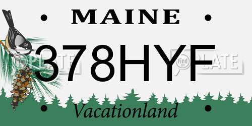 378HYF Maine License Plate