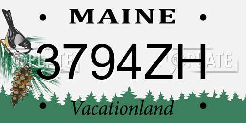3794ZH Maine License Plate