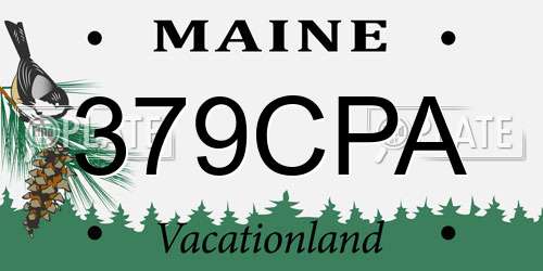 379CPA Maine License Plate