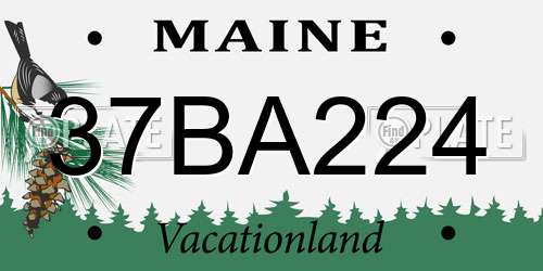 37BA224 Maine License Plate
