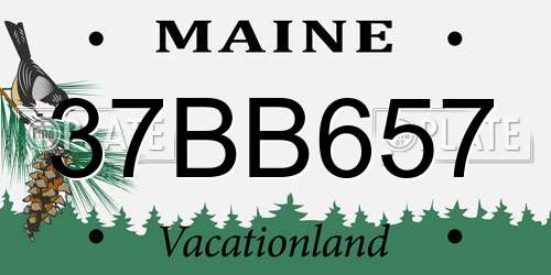 37BB657 Maine License Plate