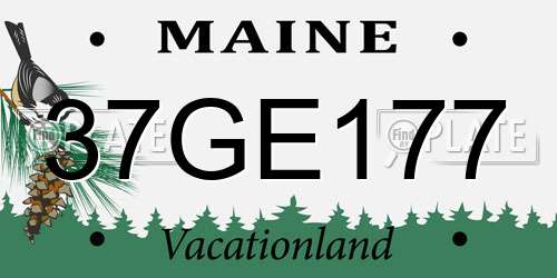 37GE177 Maine License Plate