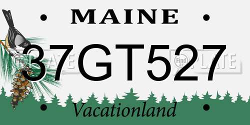 37GT527 Maine License Plate