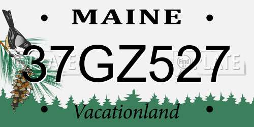 37GZ527 Maine License Plate