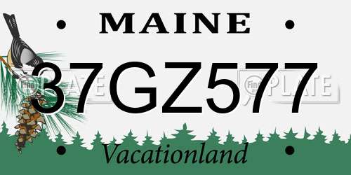 37GZ577 Maine License Plate