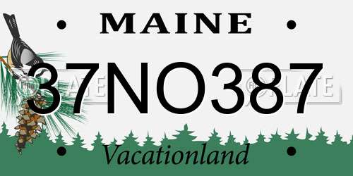 37NO387 Maine License Plate
