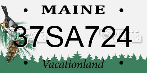 37SA724 Maine License Plate