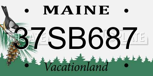 37SB687 Maine License Plate