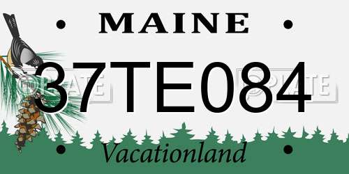 37TE084 Maine License Plate