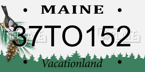 37TO152 Maine License Plate
