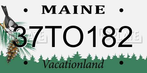 37TO182 Maine License Plate