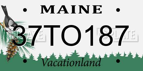 37TO187 Maine License Plate
