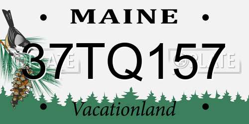 37TQ157 Maine License Plate