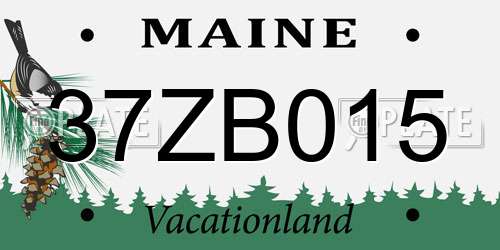 37ZB015 Maine License Plate