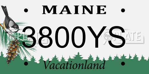 3800YS Maine License Plate