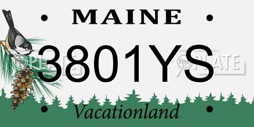 3801YS Maine License Plate