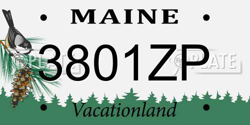 3801ZP Maine License Plate
