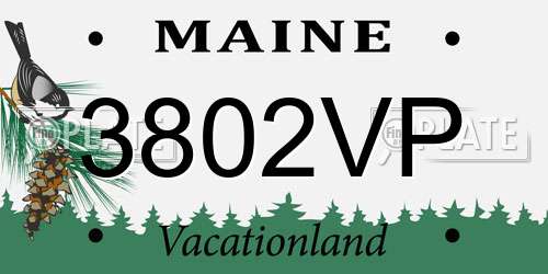 3802VP Maine License Plate