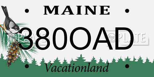 380OAD Maine License Plate