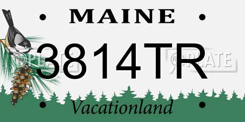 3814TR Maine License Plate