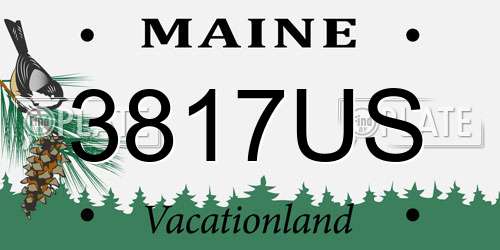 3817US Maine License Plate