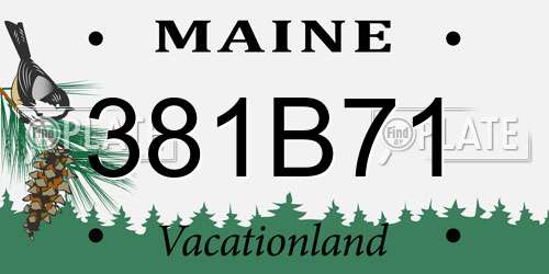 381B71 Maine License Plate