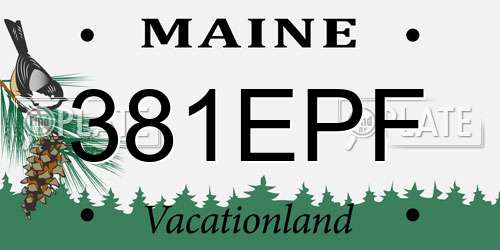 381EPF Maine License Plate