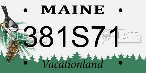 381S71 Maine License Plate