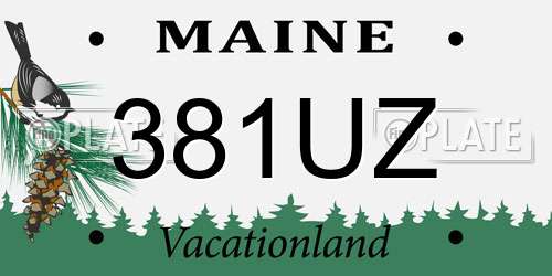 381UZ Maine License Plate