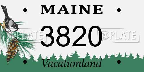 3820 Maine License Plate
