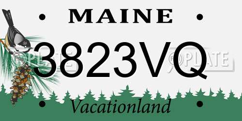 3823VQ Maine License Plate