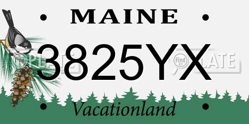 3825YX Maine License Plate