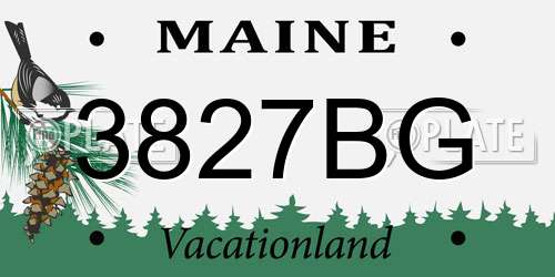 3827BG Maine License Plate