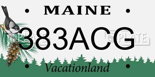 383ACG Maine License Plate