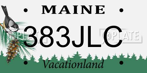 383JLC Maine License Plate