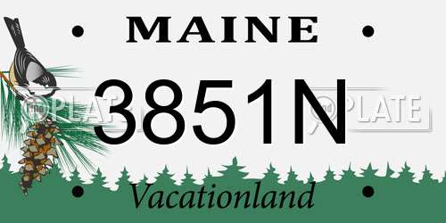 3851N Maine License Plate