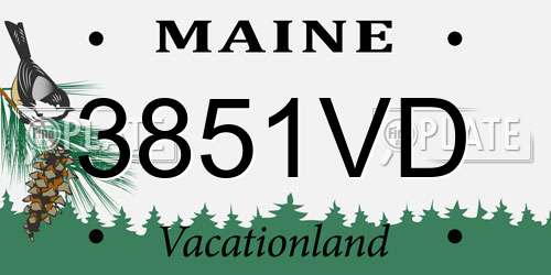 3851VD Maine License Plate